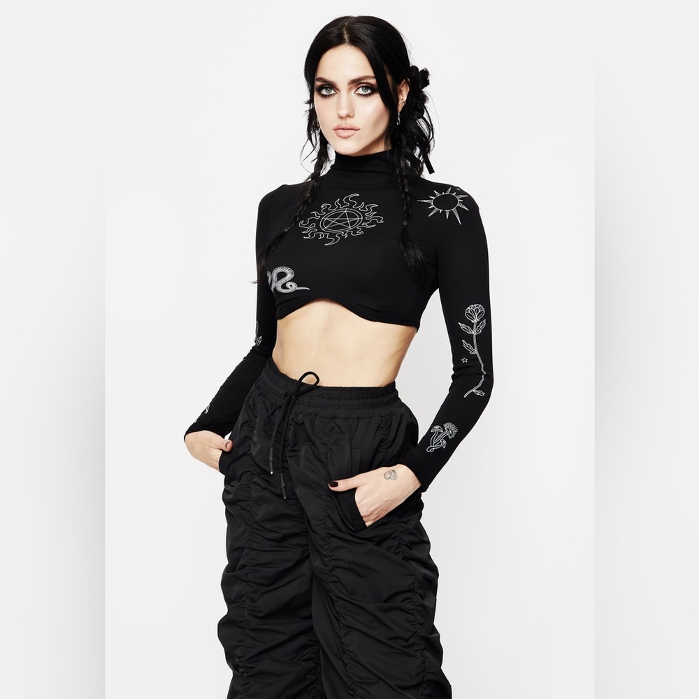 Disturbia Esoteria Underbust Crop Top US 10 / UK 14